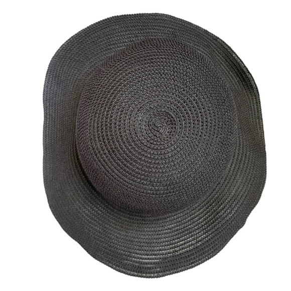 Eugenia Kim Vintage Black Woven Wide-Brim Sun Hat - Picture 5 of 10